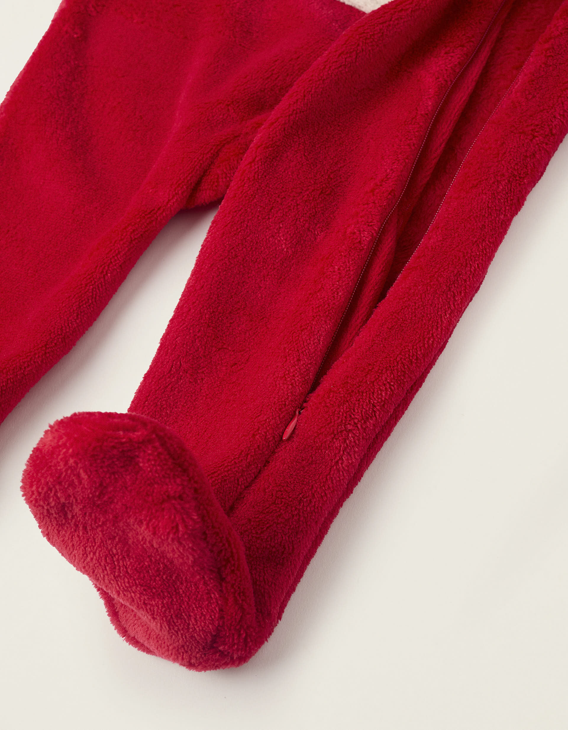 Babygrow de Peluche com Pompom para Bebé 'Rena', Vermelho