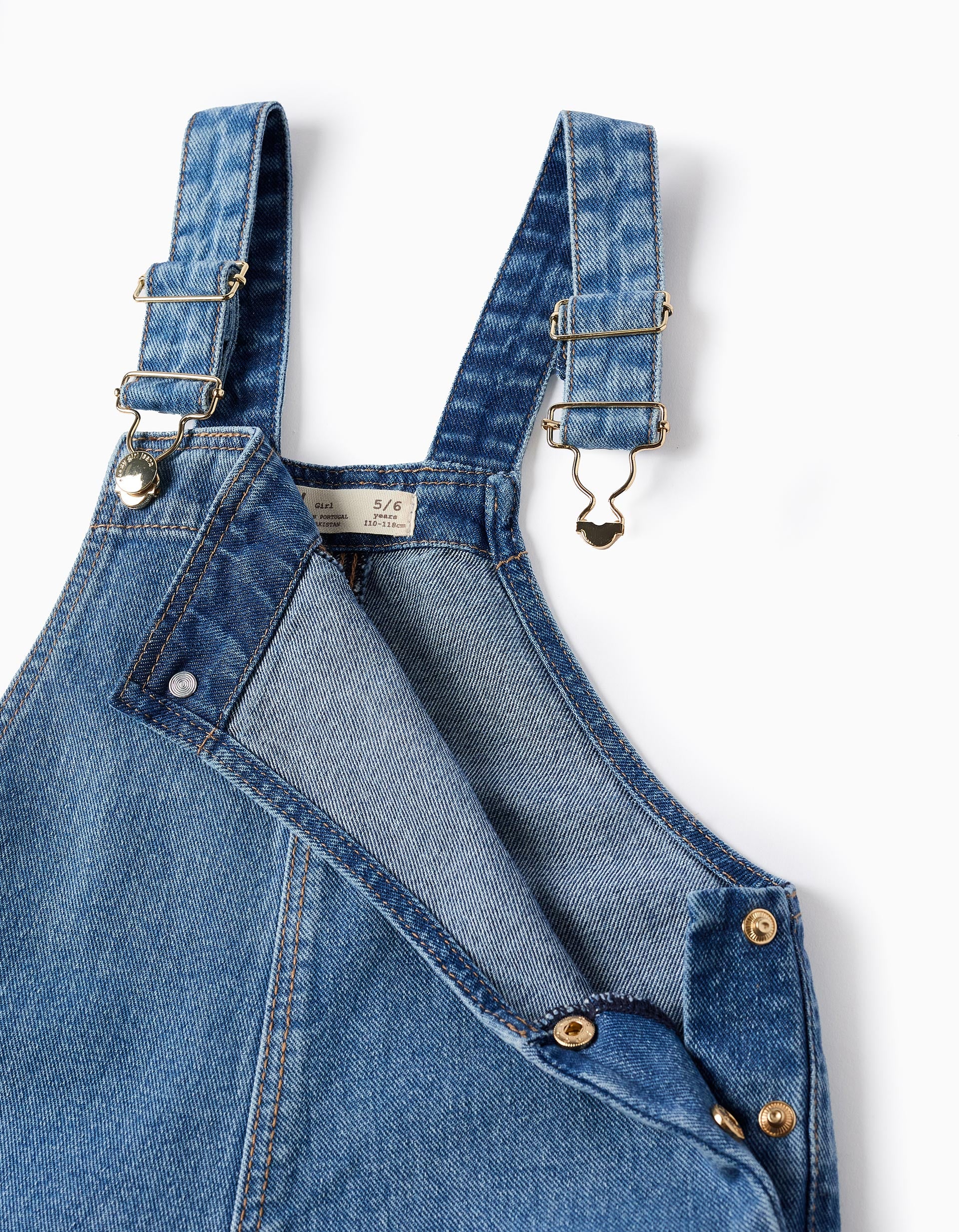 Denim Dungarees for Girls 'Wide Leg', Blue