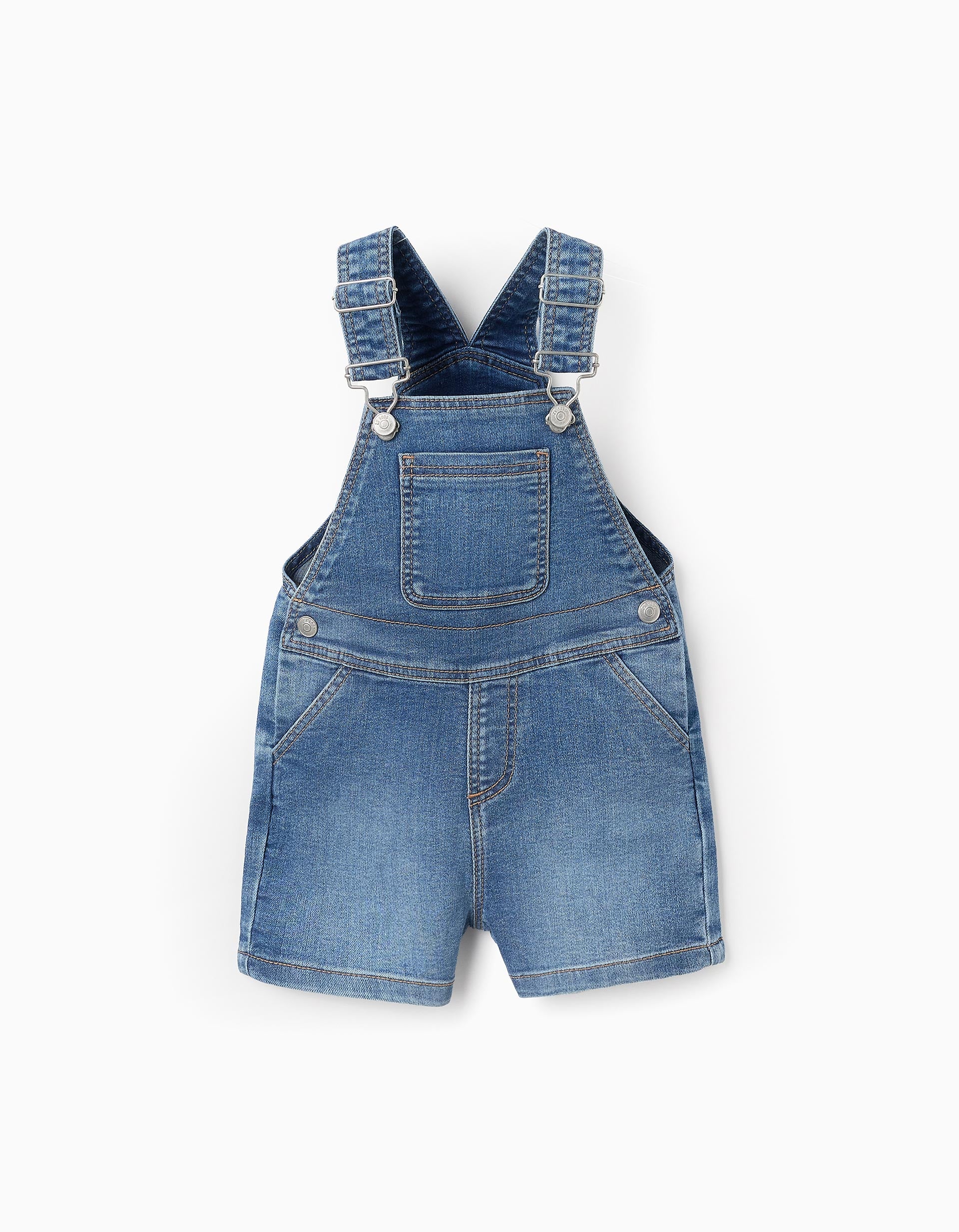 Short Denim Dungarees for Baby Girls, Blue