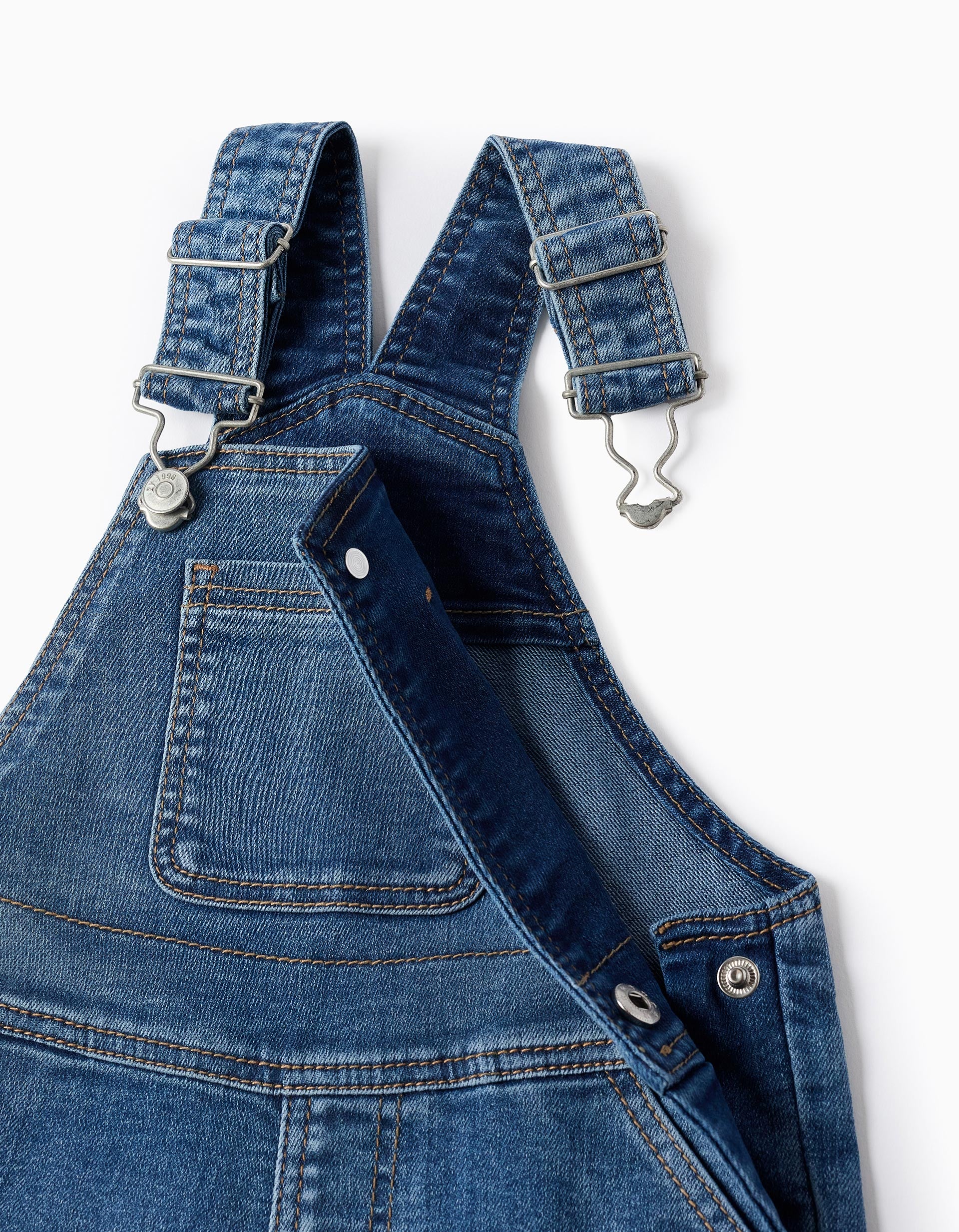 Short Denim Dungarees for Baby Girls, Blue