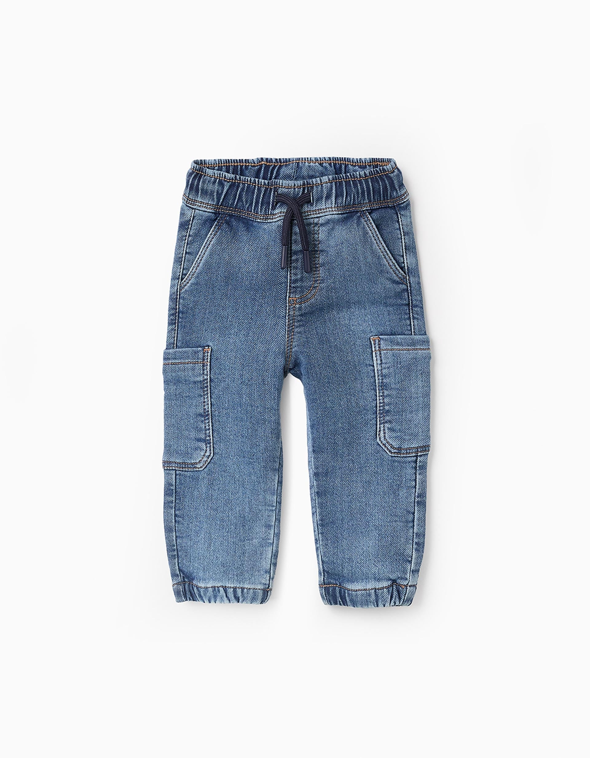 Pantalon en Jean Cargo pour Bébé Garçon, Bleu