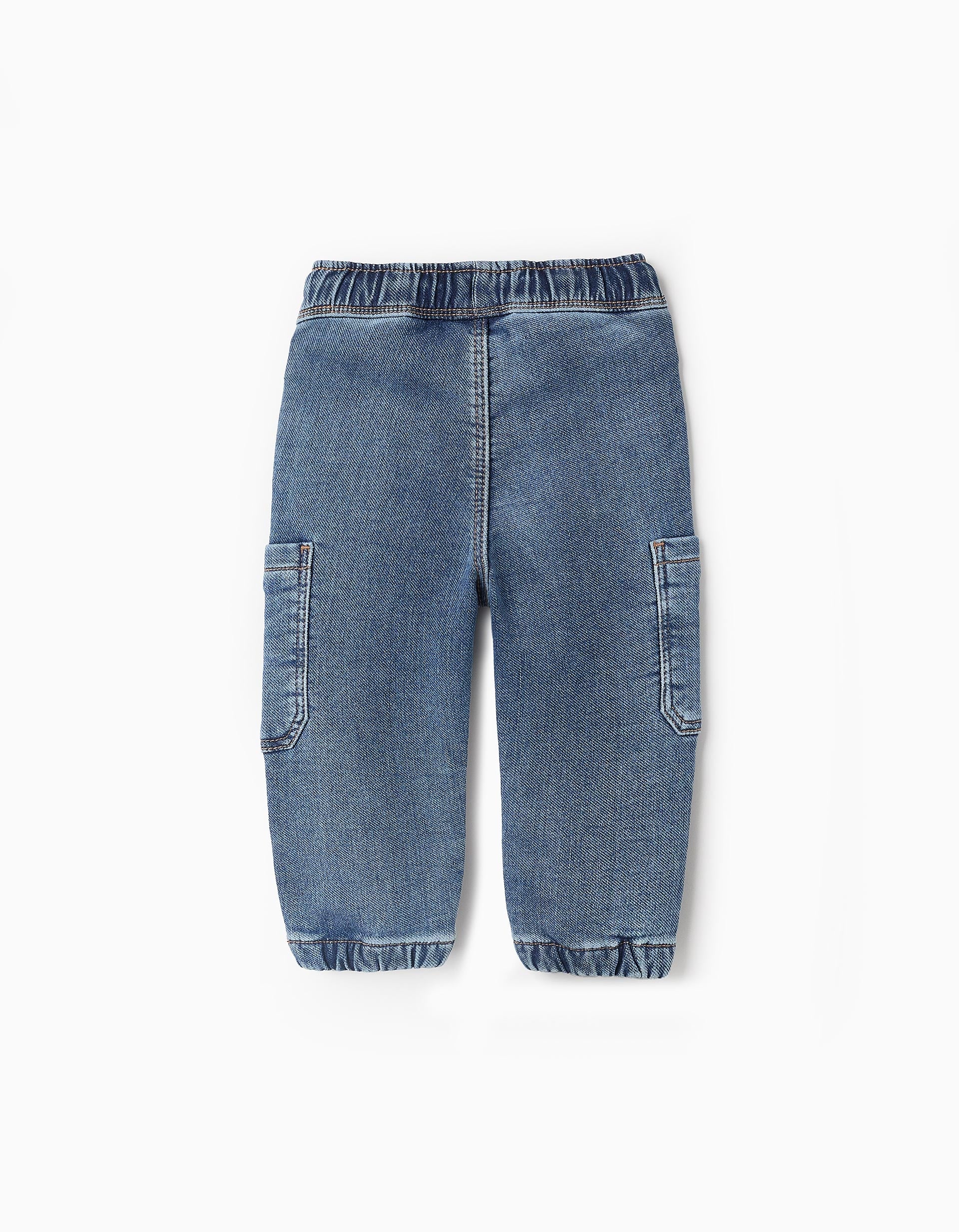 Pantalon en Jean Cargo pour Bébé Garçon, Bleu