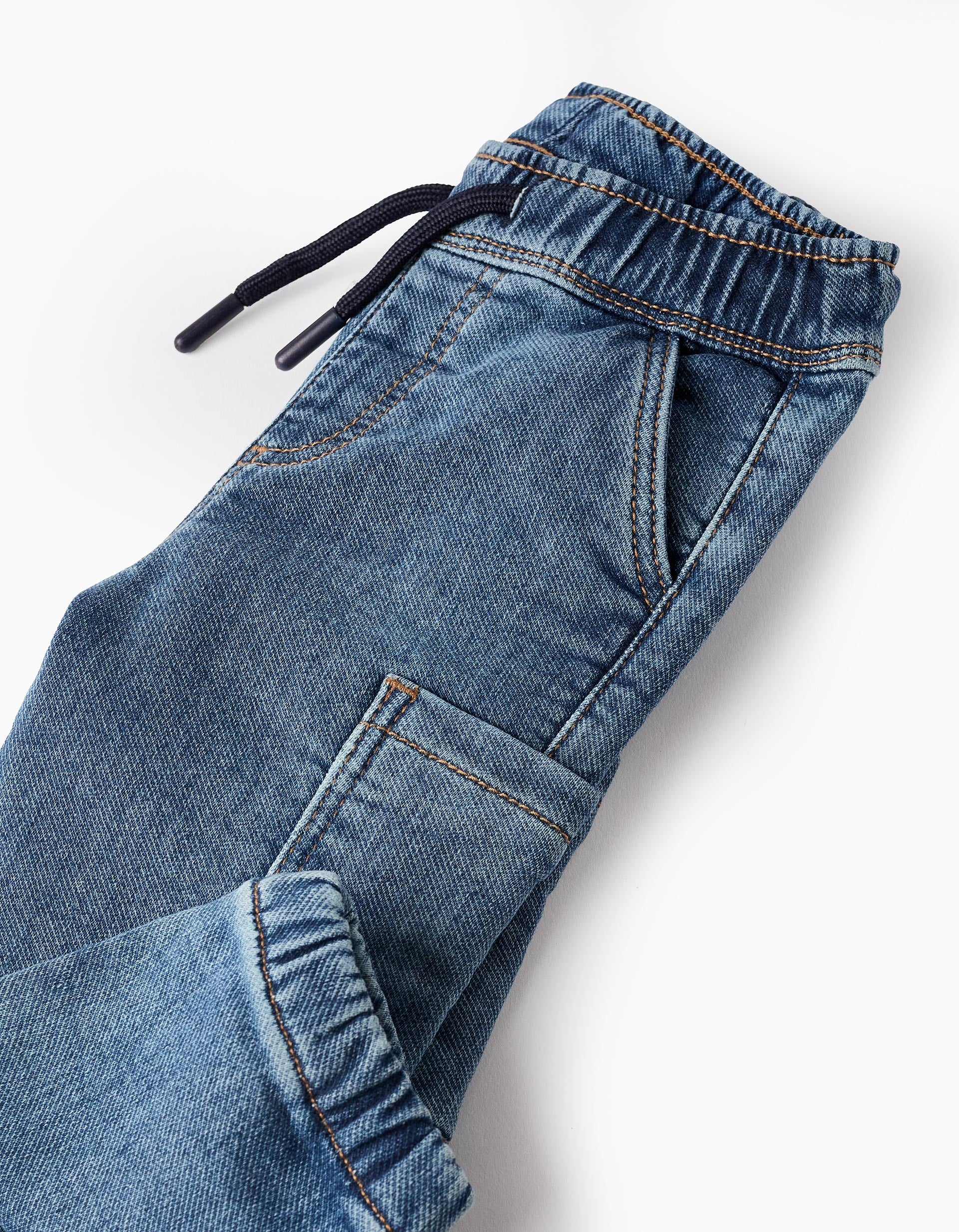 Pantalon en Jean Cargo pour Bébé Garçon, Bleu