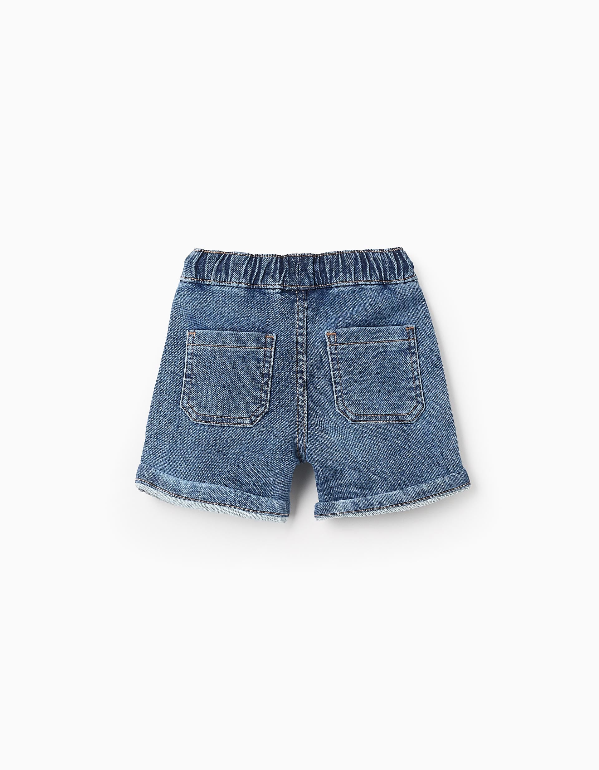 Short en Jean avec Poches Patch pour Bébé Garçon, Bleu