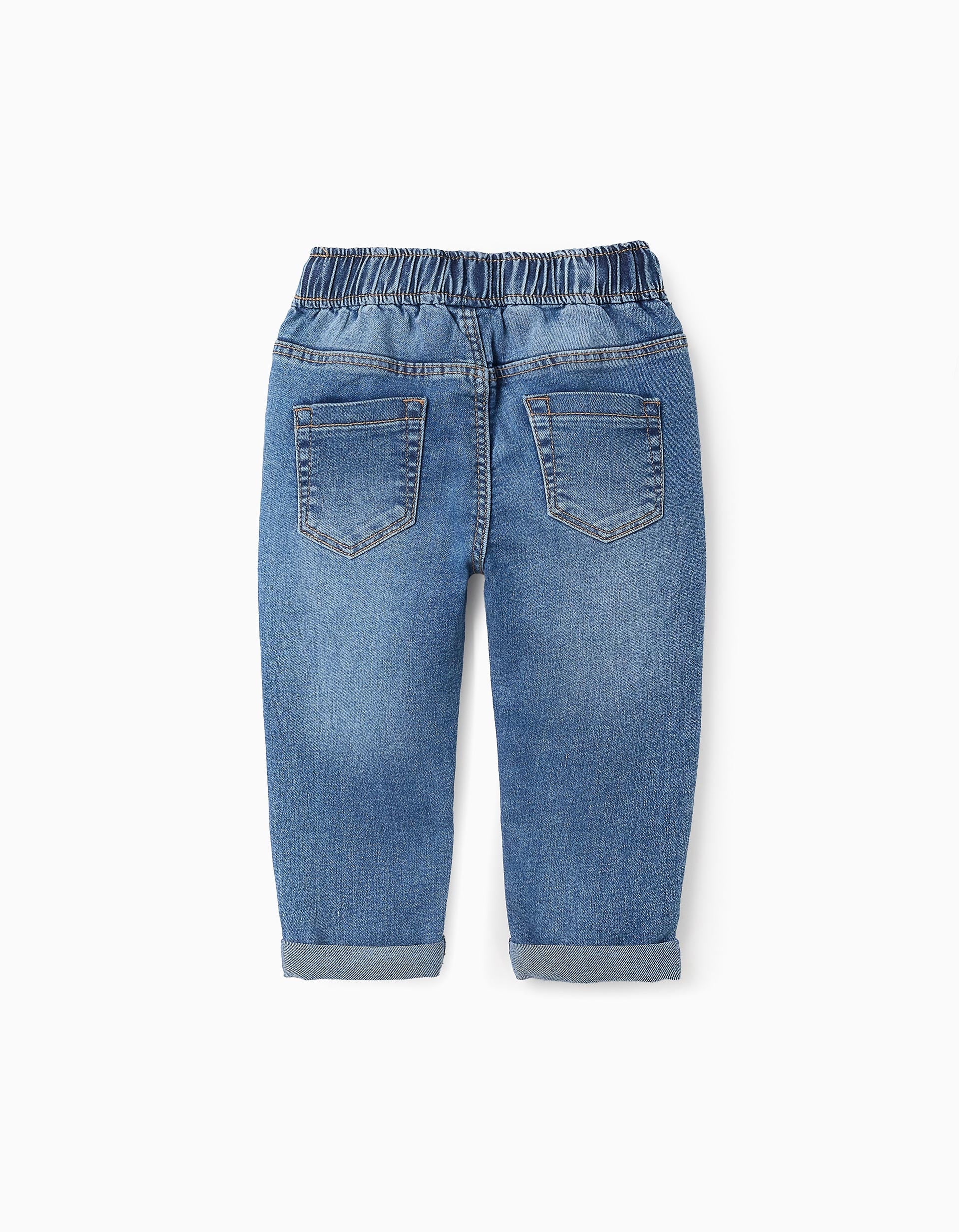 Denim Trousers with Drawstring 'Comfort Denim' for Baby Boys, Blue