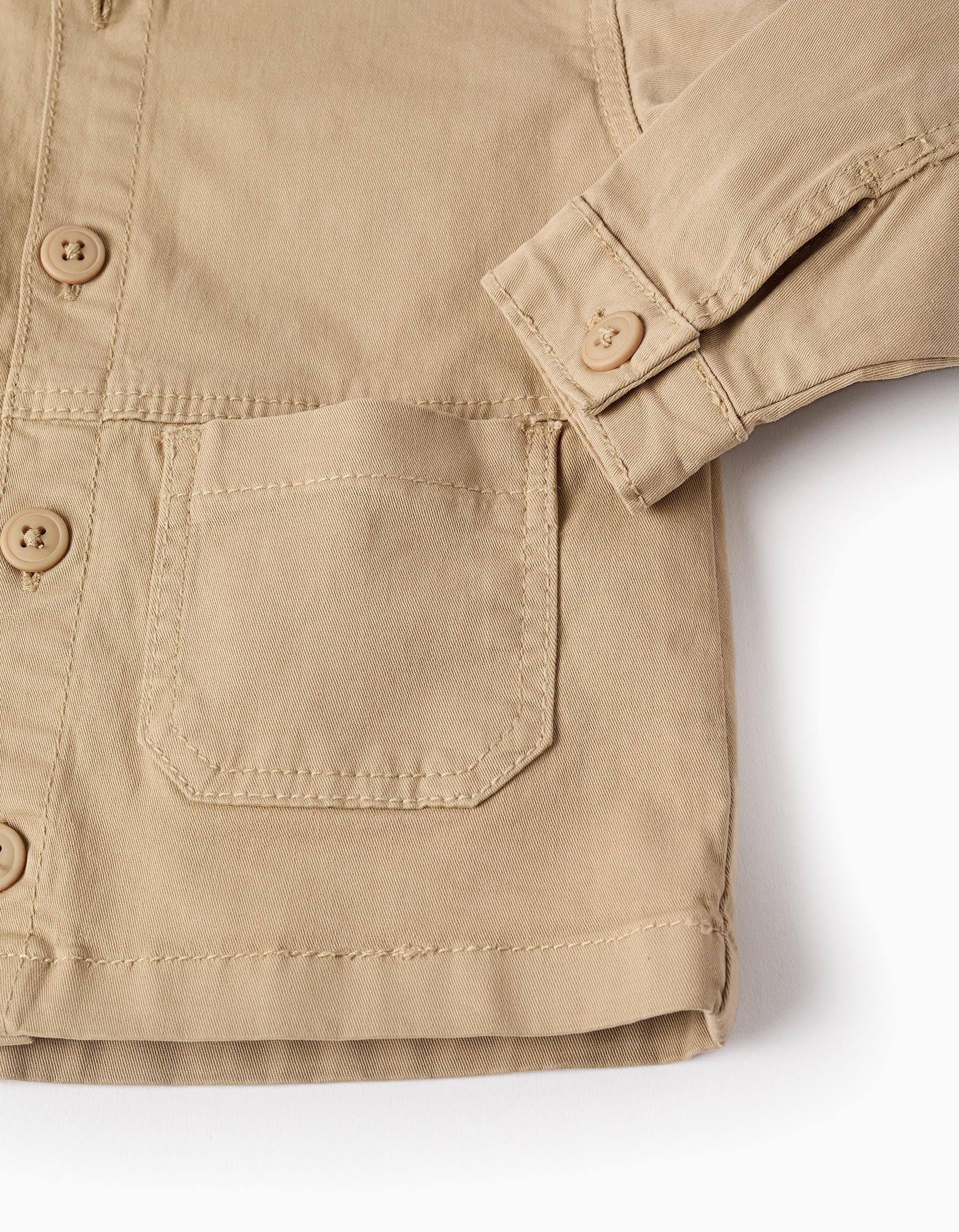 Chaqueta de Sarga para Bebé Niño, Beige