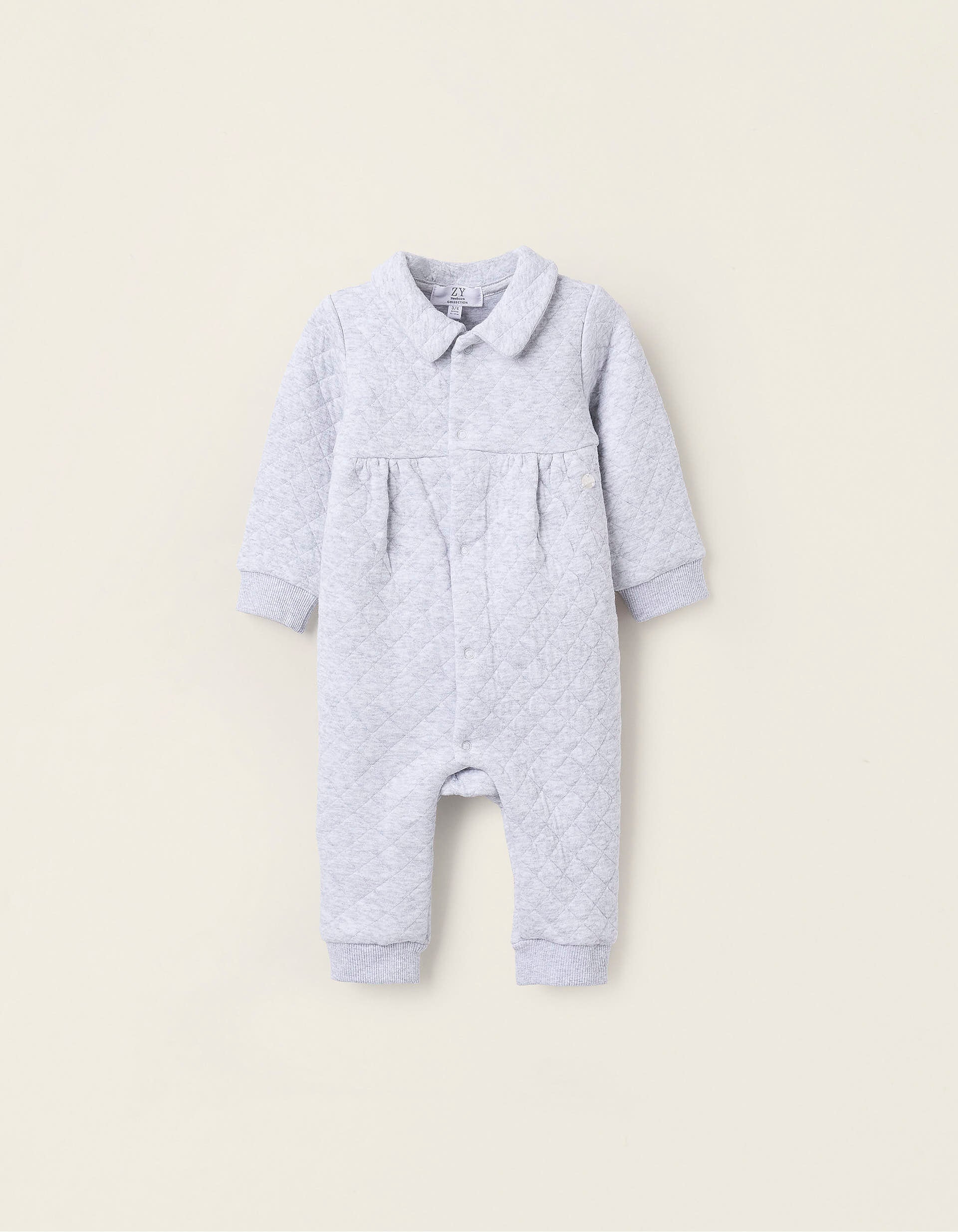 Babygrow Sem Pés Textura Waffle para Recém-Nascido, Cinza