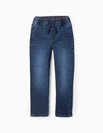 Calças de Ganga Joggers para Menino 'Slim Fit', Azul Escuro