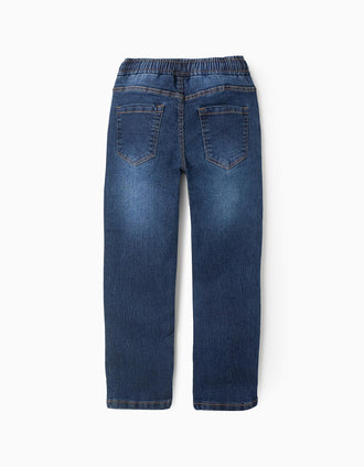 Calças de Ganga Joggers para Menino 'Slim Fit', Azul Escuro