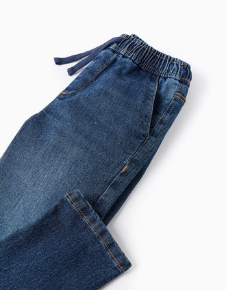 Calças de Ganga Joggers para Menino 'Slim Fit', Azul Escuro