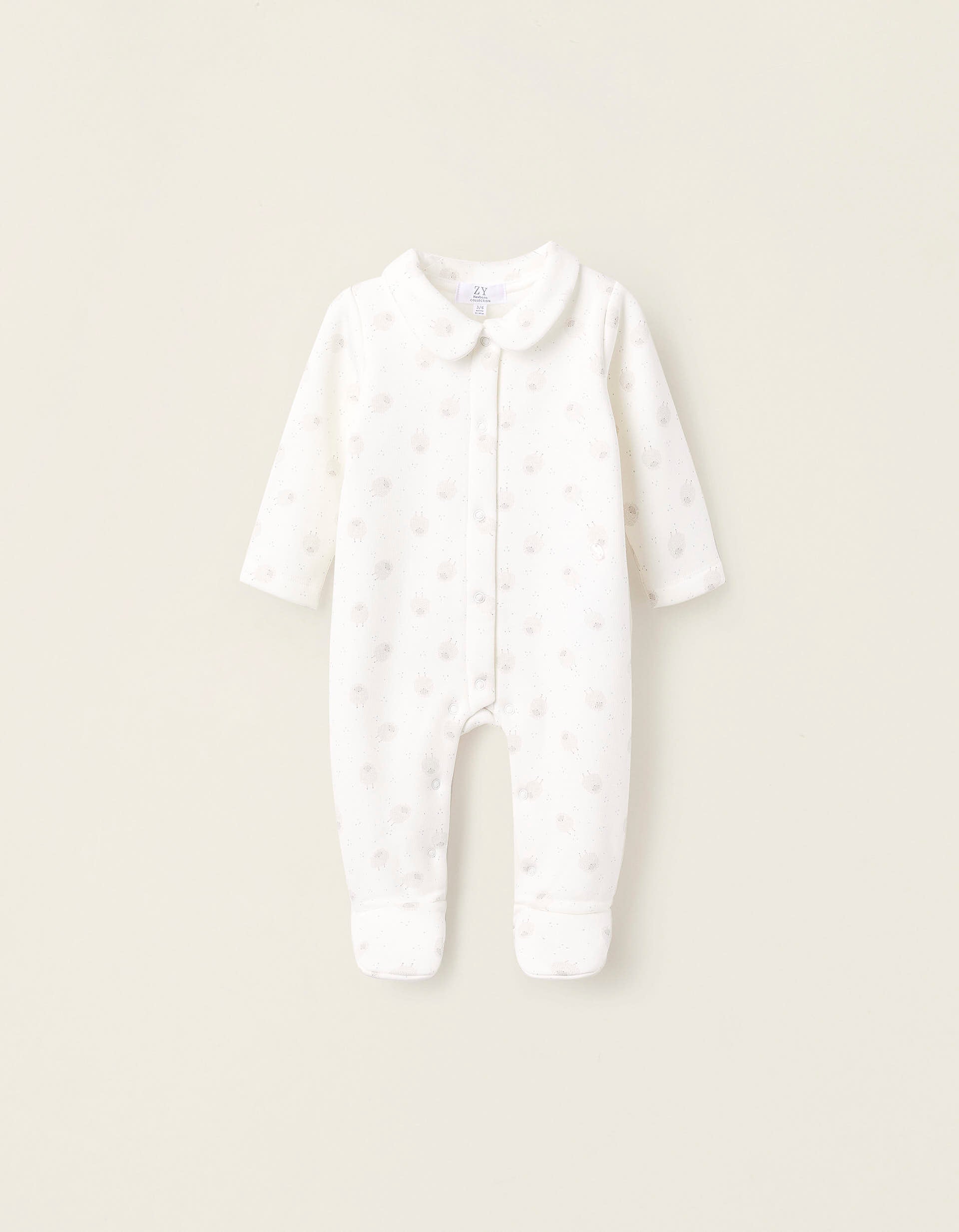 Babygrow de Efeito Térmico para Recém-Nascido 'Ovelhas', Branco