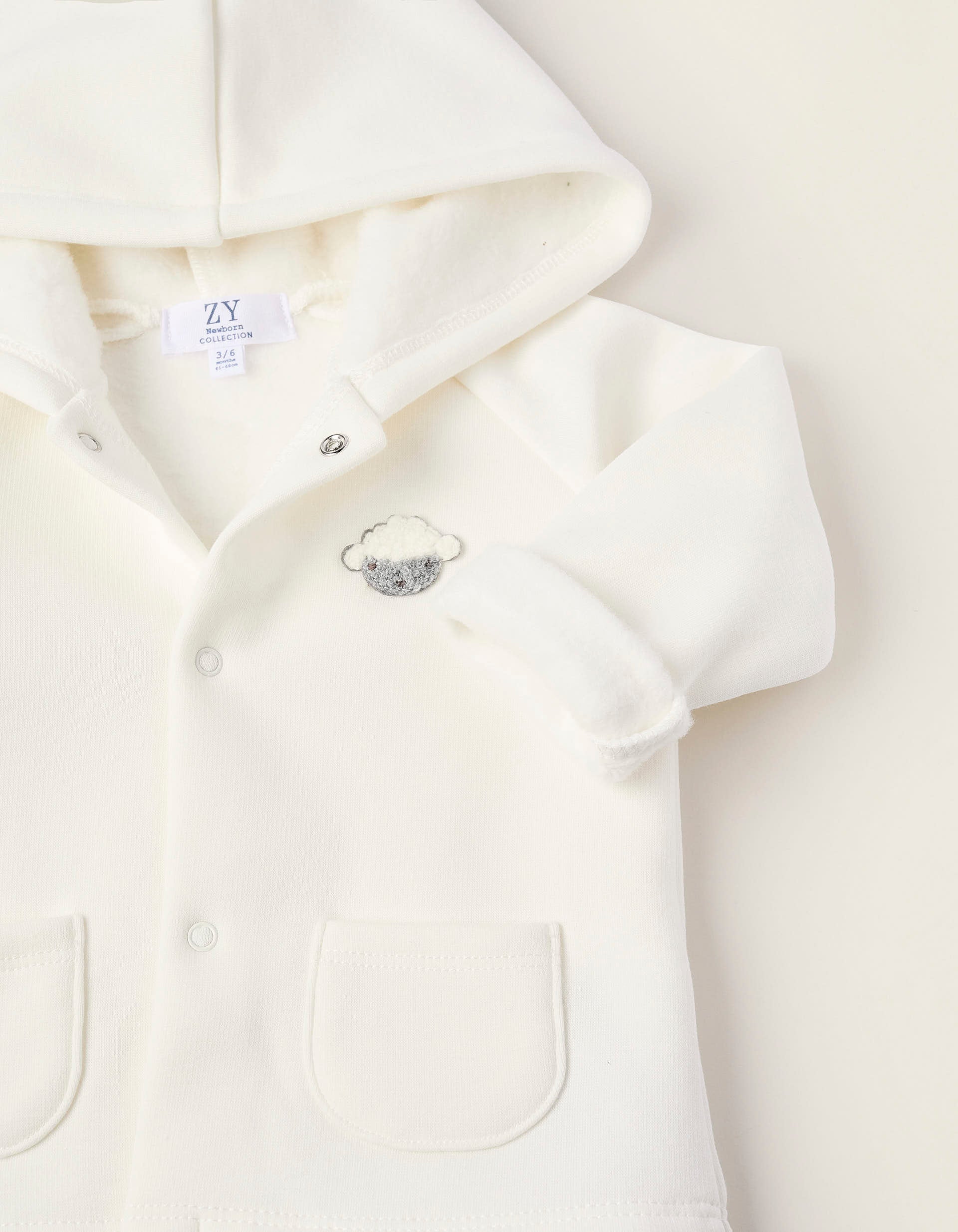 Chaqueta de Efecto Térmico para Recién Nacido 'Oveja', Blanco