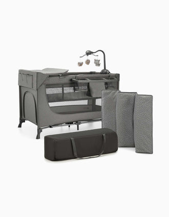 Kinderkraft Joy Travel Bed with Accessories, Dark Grey
