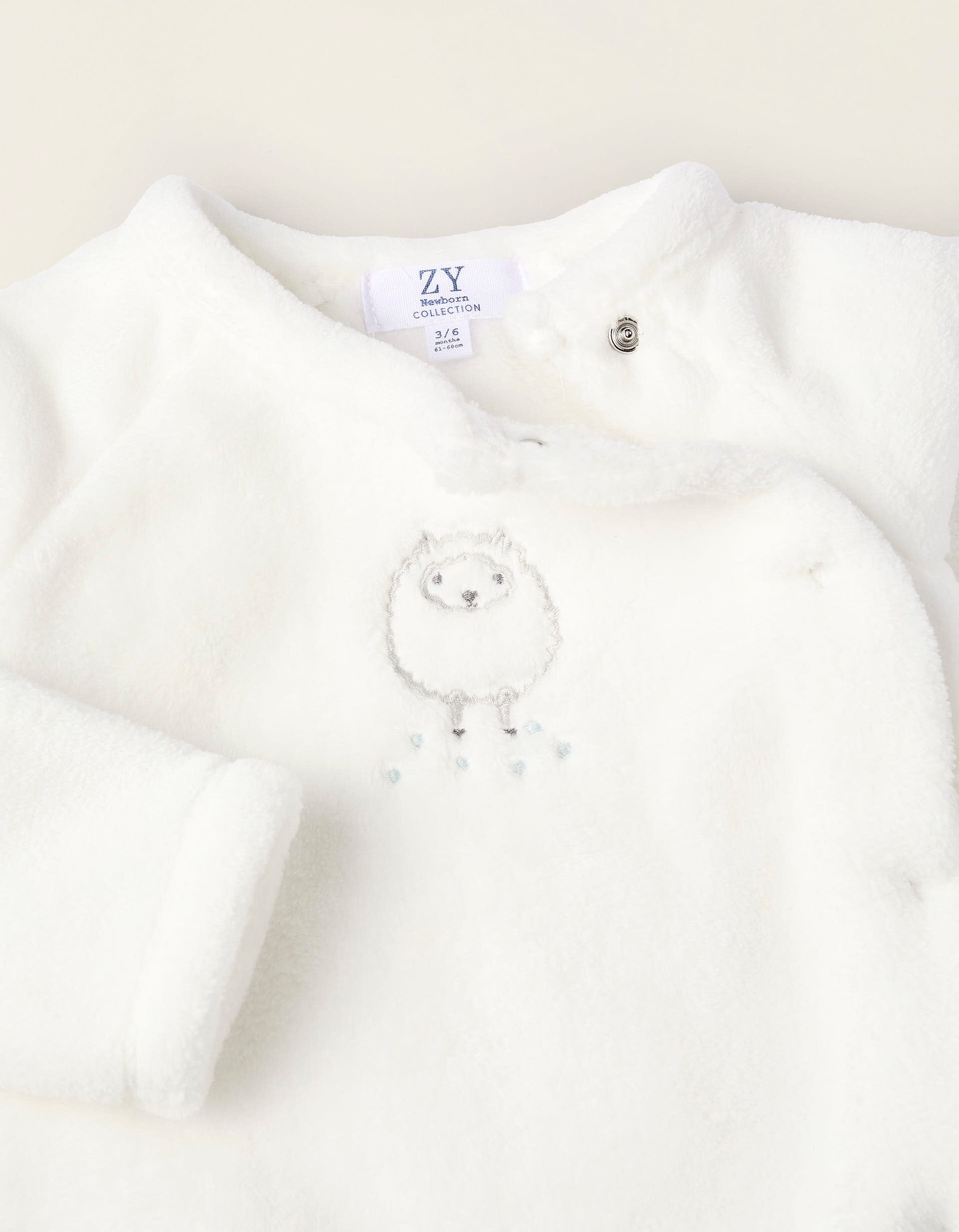 Babygrow de Peluche para Recém-Nascido 'Ovelha', Branco