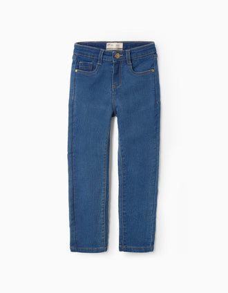 Calças de Ganga Flexíveis para Menina 'Skinny', Azul