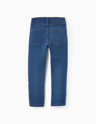 Calças de Ganga Flexíveis para Menina 'Skinny', Azul