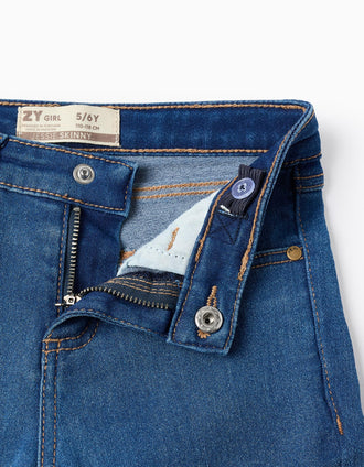 Calças de Ganga Flexíveis para Menina 'Skinny', Azul