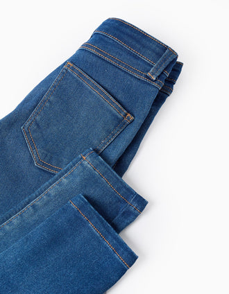 Calças de Ganga Flexíveis para Menina 'Skinny', Azul