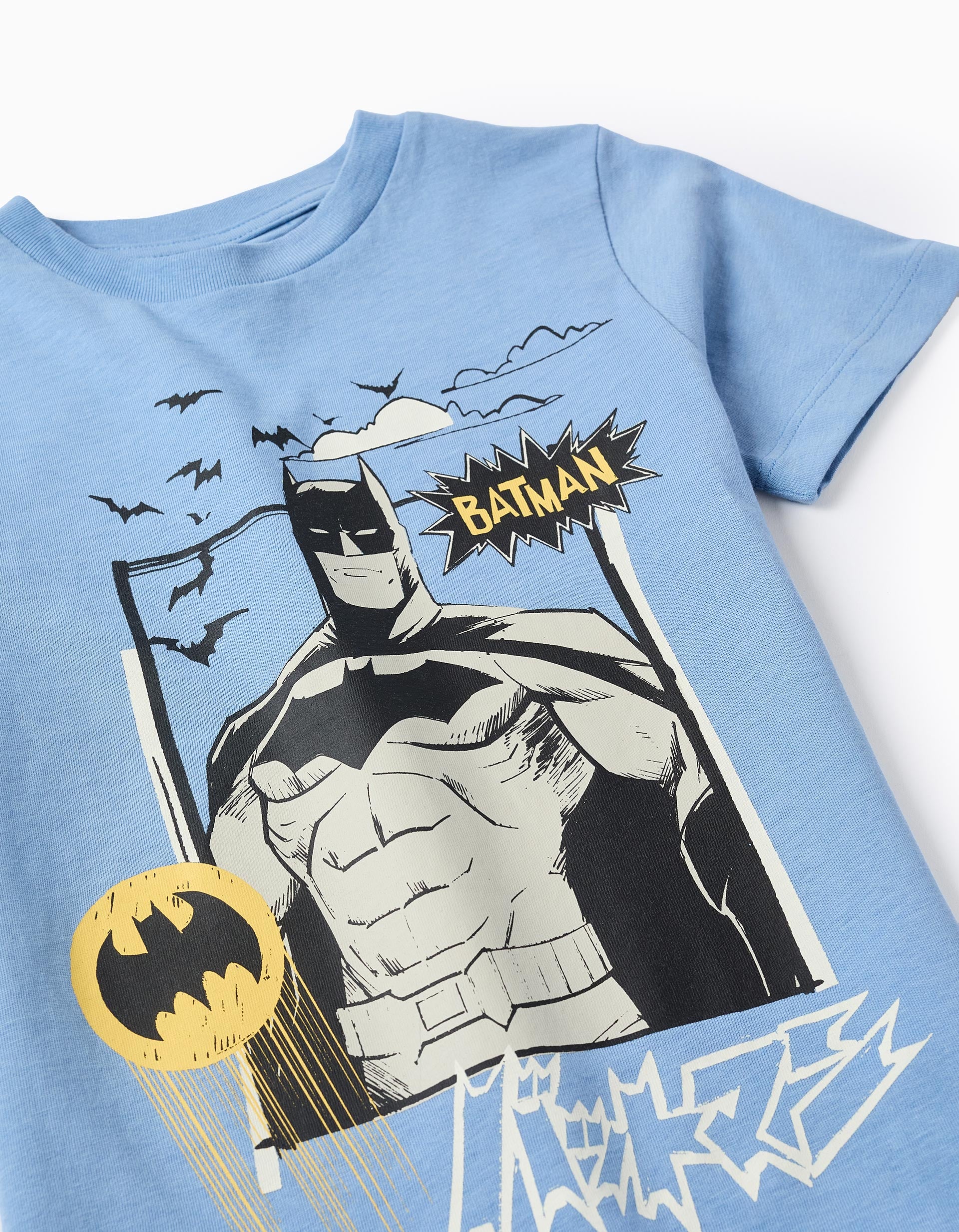 Camiseta + Bermuda de Algodón para Niño 'Batman', Azul/Negro