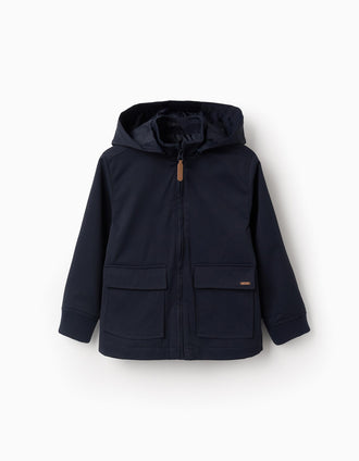 Veste avec Capuche Amovible pour Garçon, Bleu Foncé