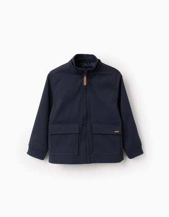 Veste avec Capuche Amovible pour Garçon, Bleu Foncé