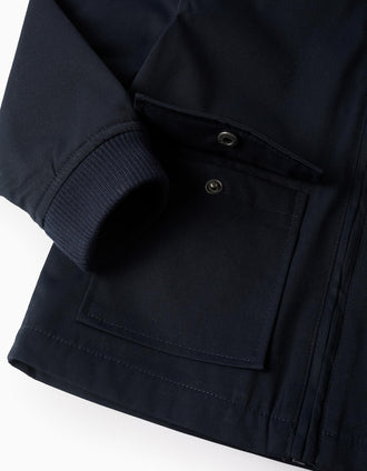 Veste avec Capuche Amovible pour Garçon, Bleu Foncé