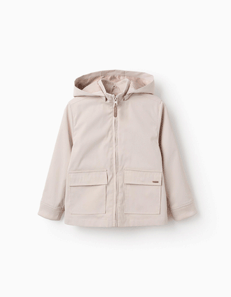 Veste avec Capuche Amovible pour Garçon, Beige