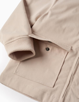Veste avec Capuche Amovible pour Garçon, Beige