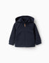 Chaqueta Entretiempo con Capucha Desmontable para Bebé Niño, Azul Oscuro
