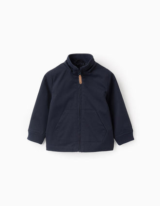 Chaqueta Entretiempo con Capucha Desmontable para Bebé Niño, Azul Oscuro