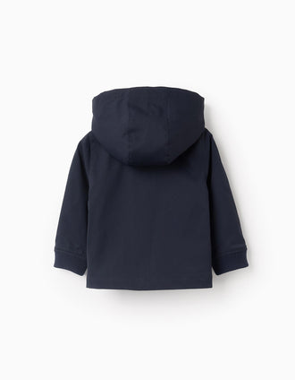 Chaqueta Entretiempo con Capucha Desmontable para Bebé Niño, Azul Oscuro