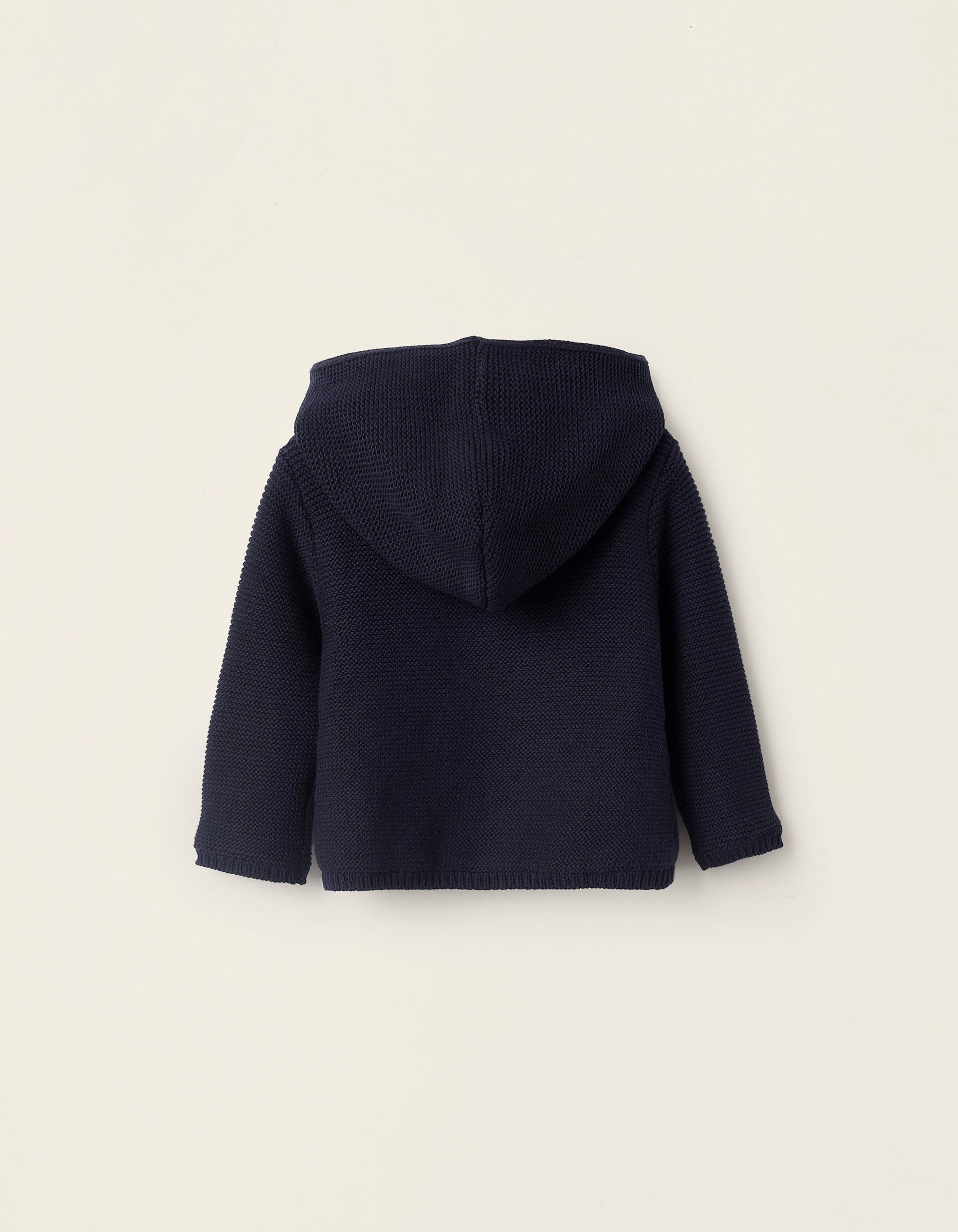 Chaqueta de Punto con Capucha para Recién Nacido, Azul Oscuro