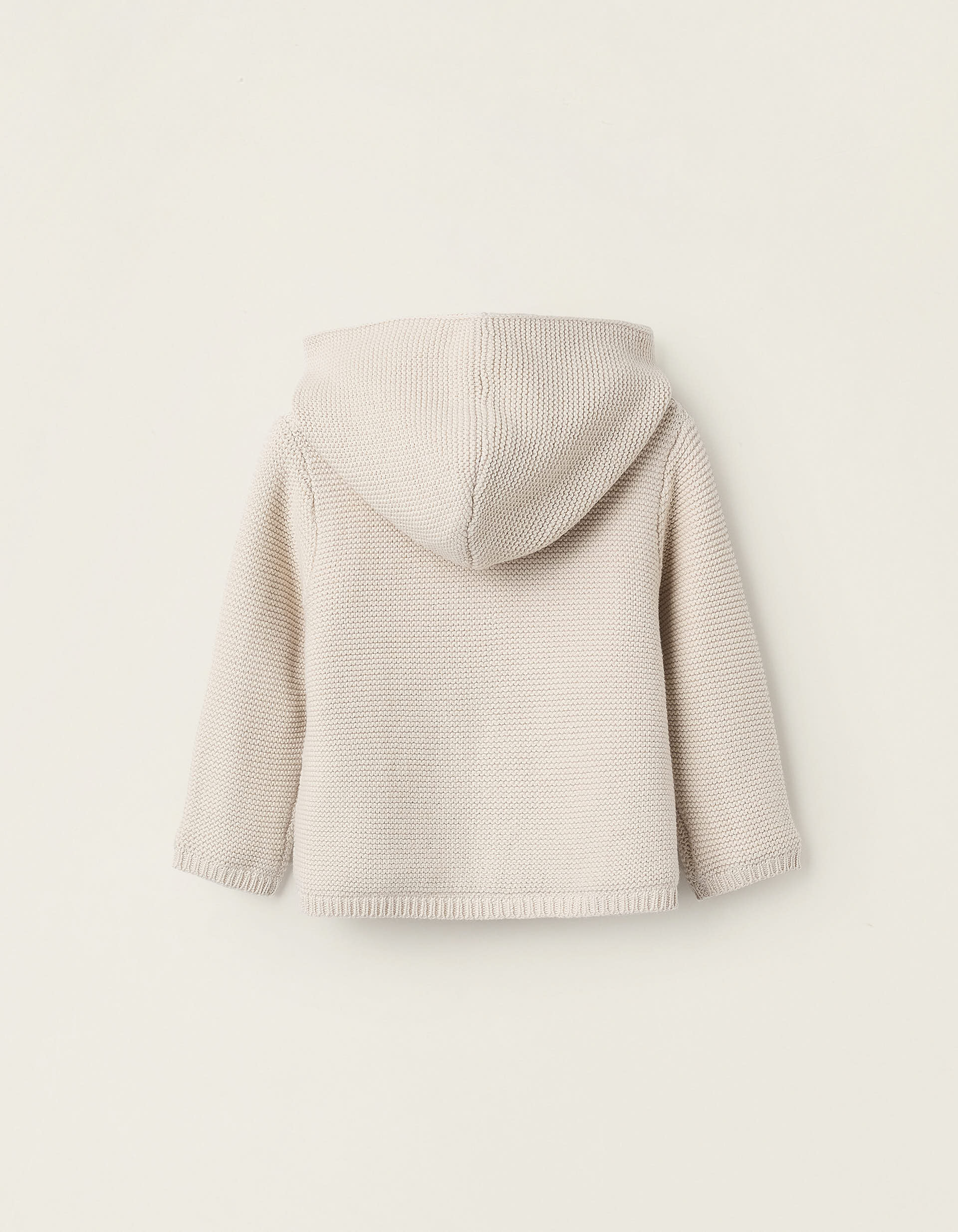 Chaqueta de Punto con Capucha para Recién Nacido, Beige