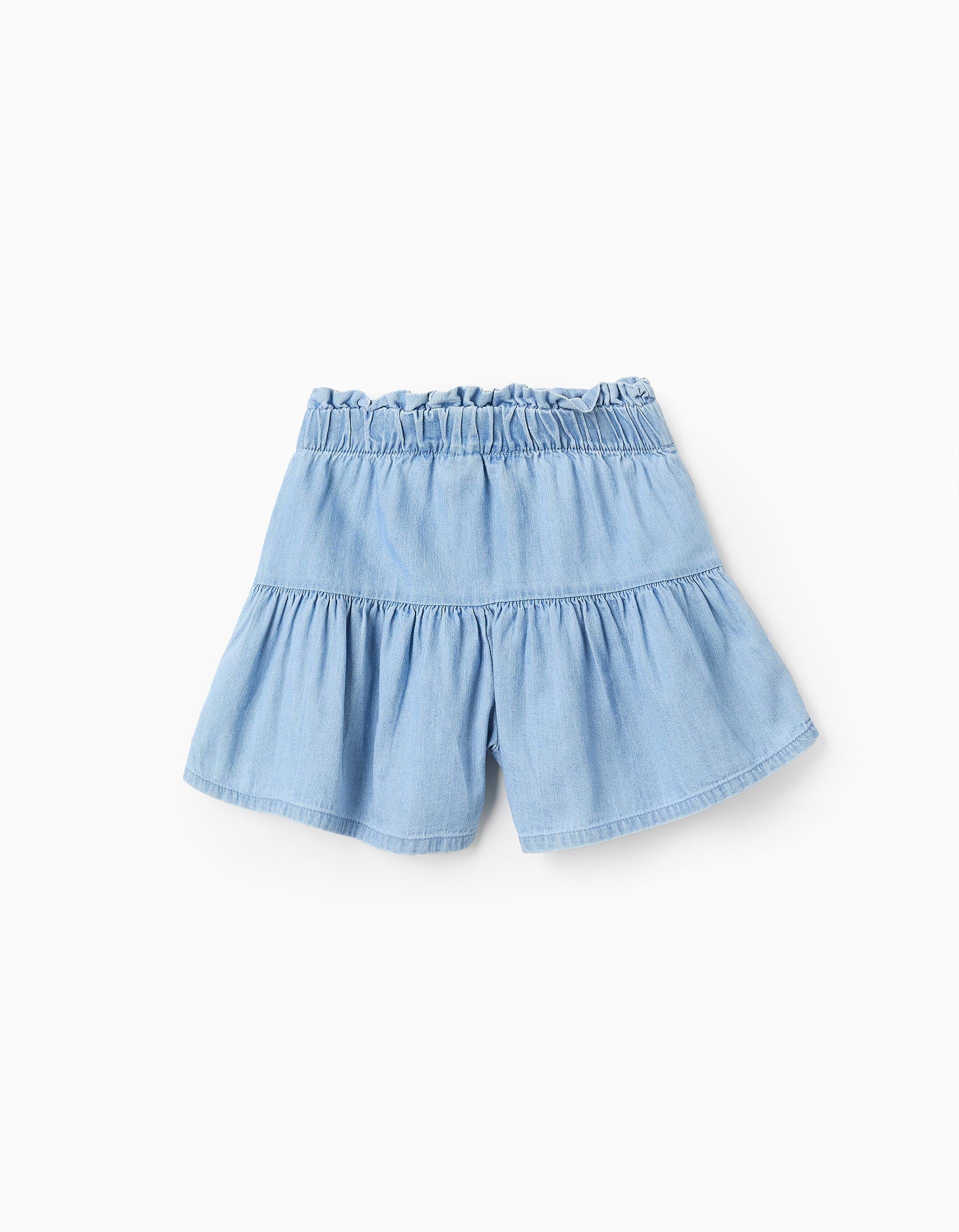 Denim Twill Shorts with Ruffles for Girls, Blue – ZIPPY