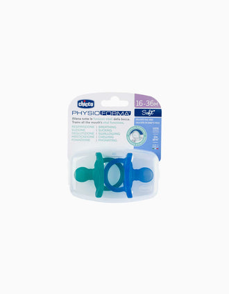 2 Chicco Physio Soft Soothers 16-36M, Blue
