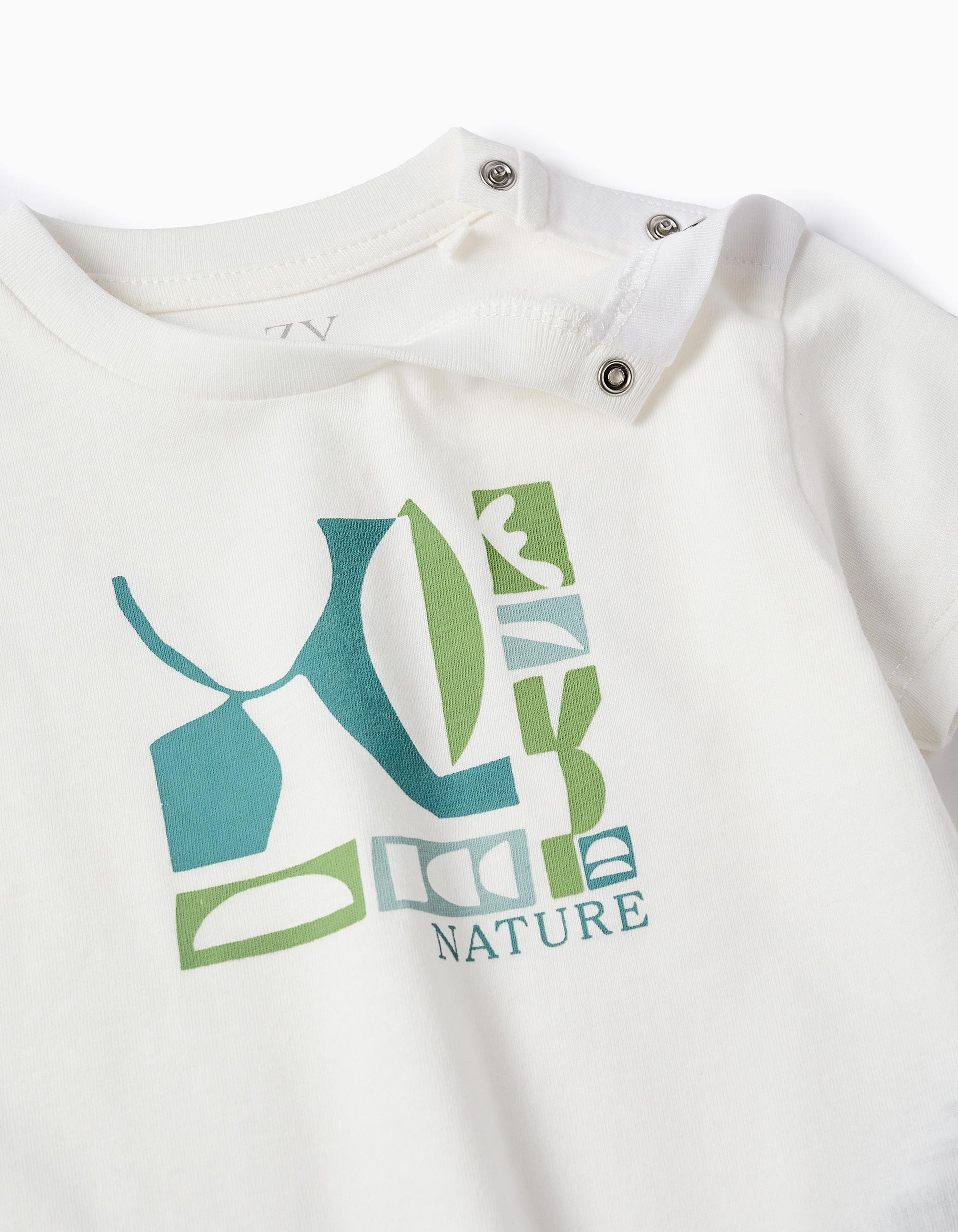 Ensemble T-shirt + Short pour Bébé Garçon 'Nature', Blanc/Vert