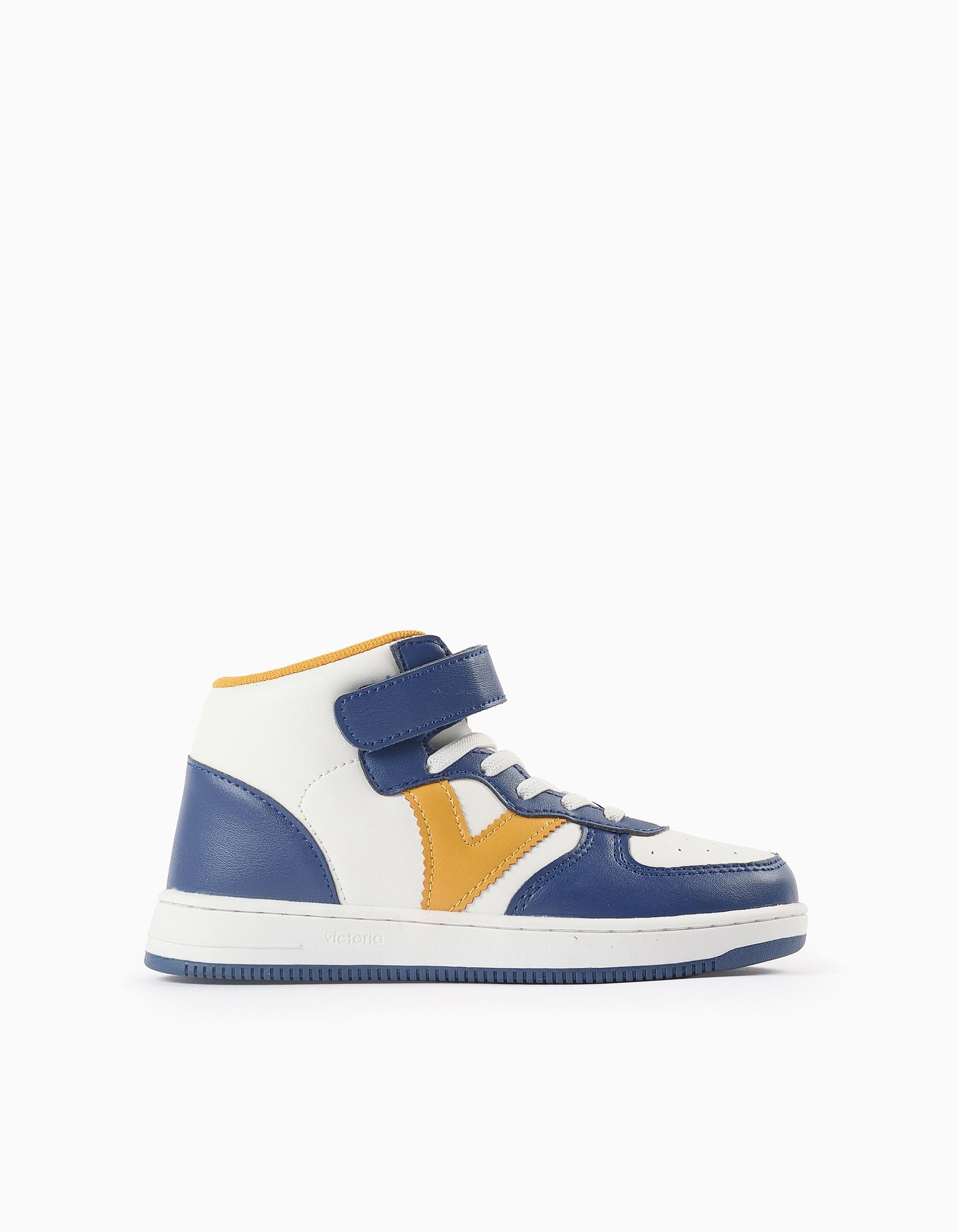 High Top Trainers for Boys 'Victoria Tiempo', White/Blue