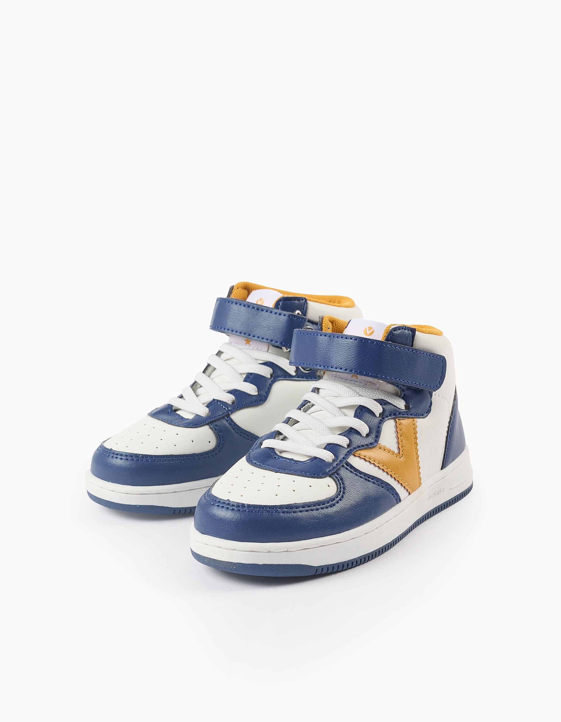 High Top Trainers for Boys 'Victoria Tiempo', White/Blue