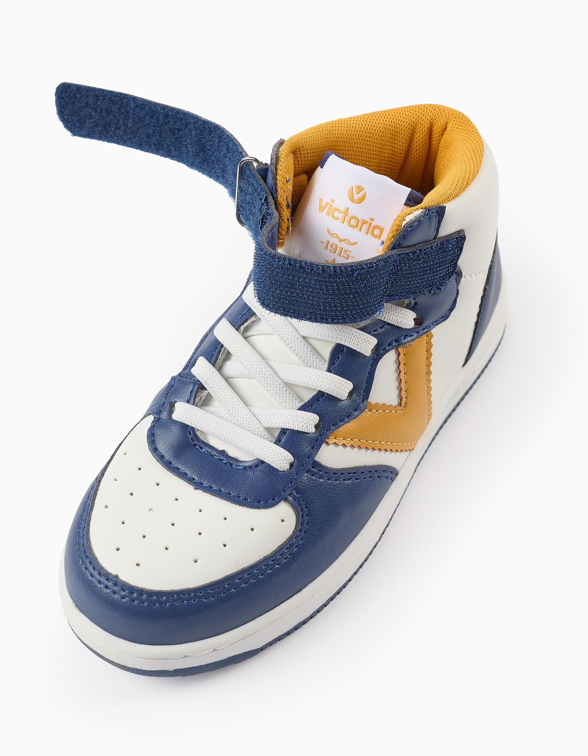 High Top Trainers for Boys 'Victoria Tiempo', White/Blue