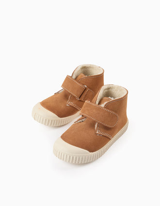 Suede and Sherpa Boots for Babies and Boys 'Victoria Safari', Camel