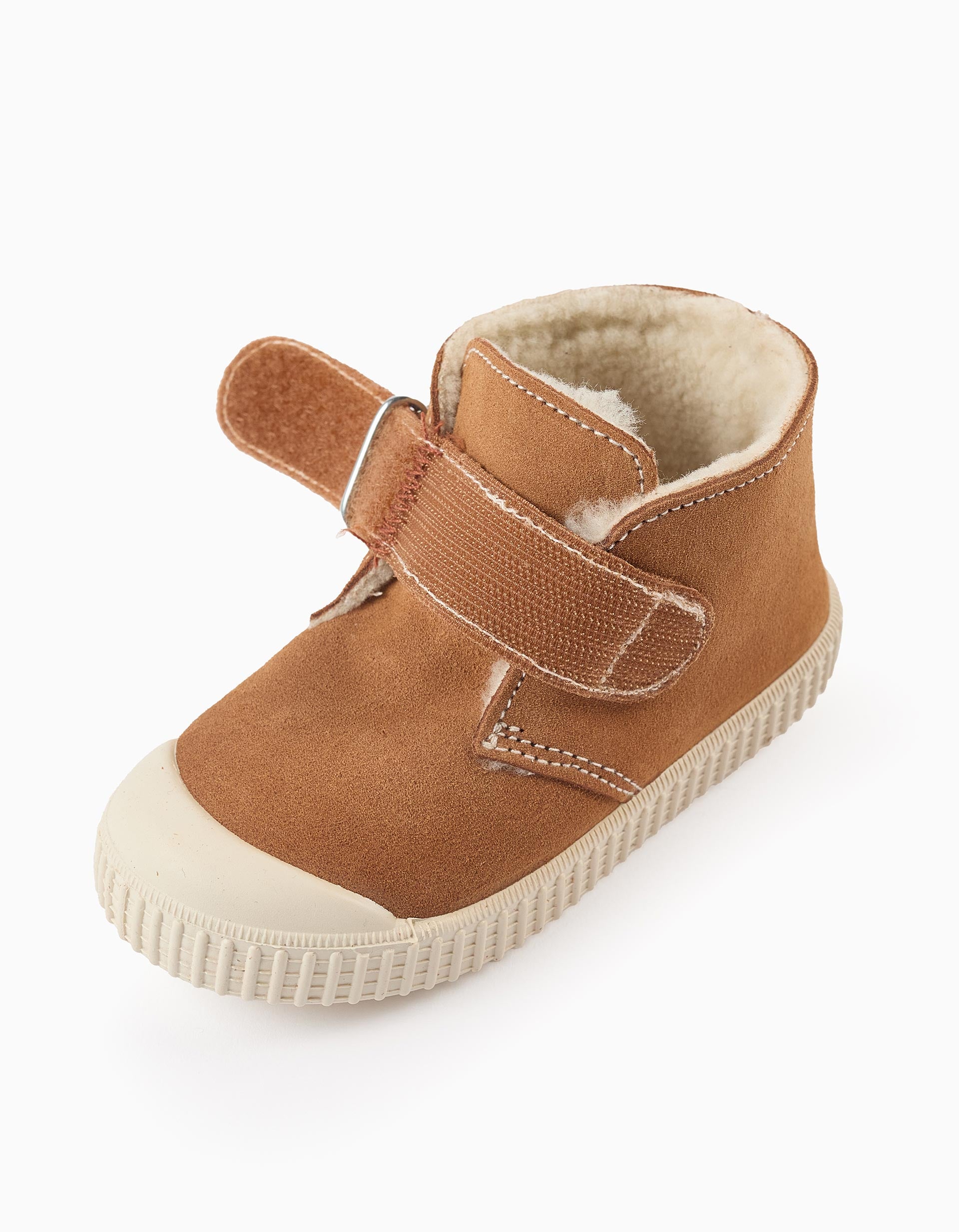 Suede and Sherpa Boots for Babies and Boys 'Victoria Safari', Camel