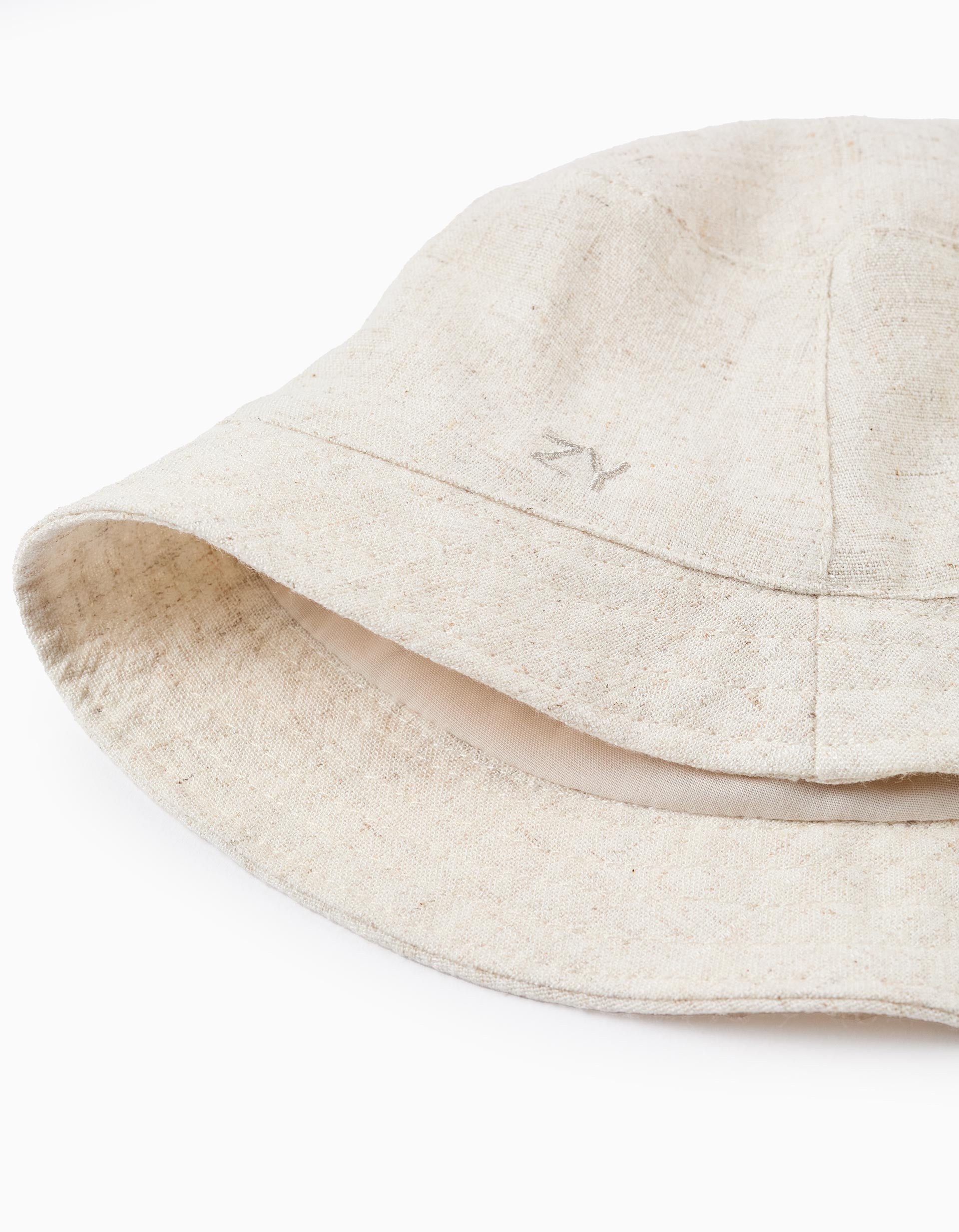 Hat with Linen for Baby and Boys, Beige