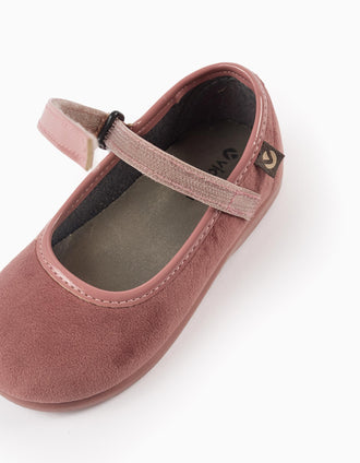 Velvet Ballerina Flats for Babies and Girls 'Victoria Alba', Pink