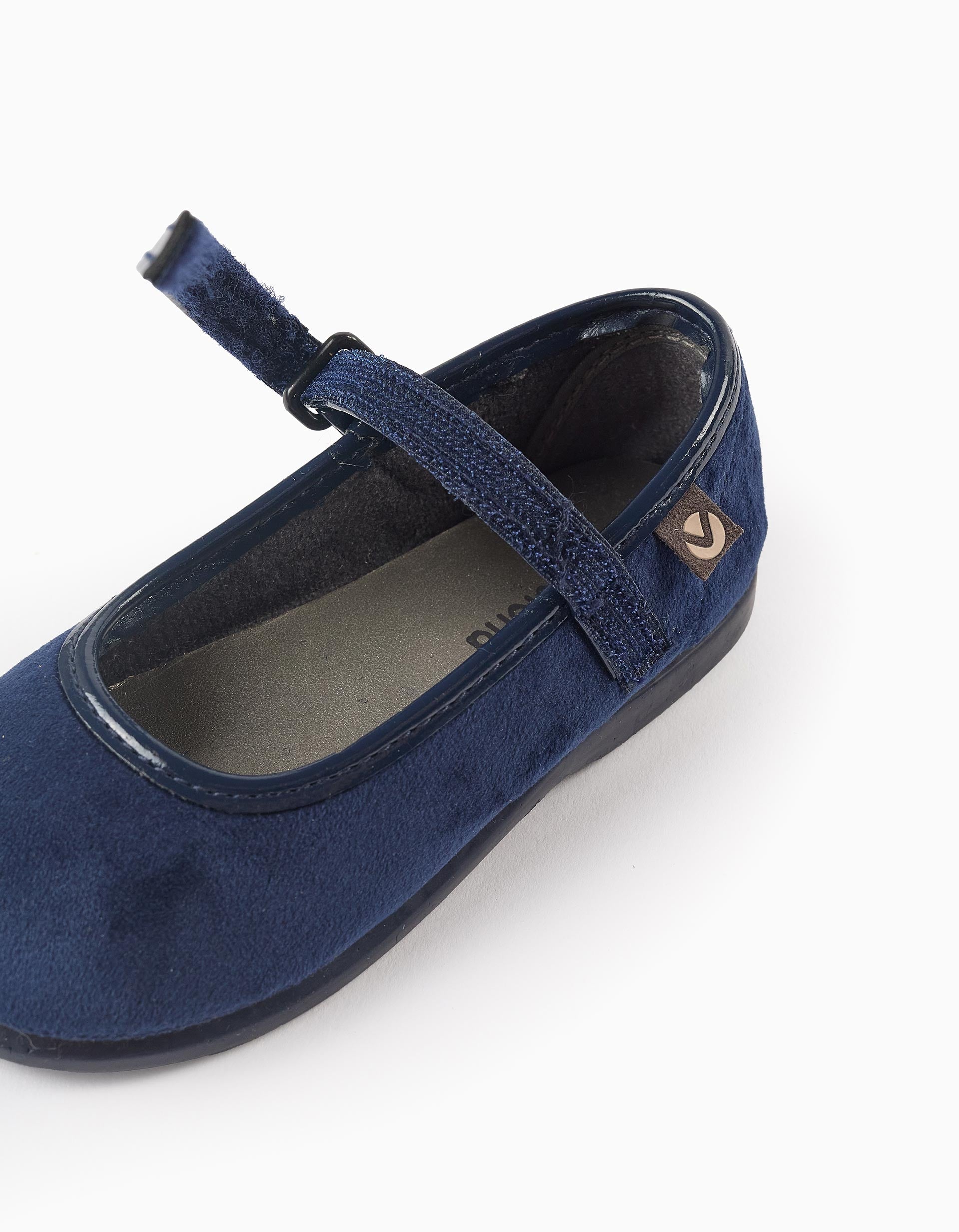 Velvet Ballerina Flats for Babies and Girls 'Victoria Alba', Dark Blue