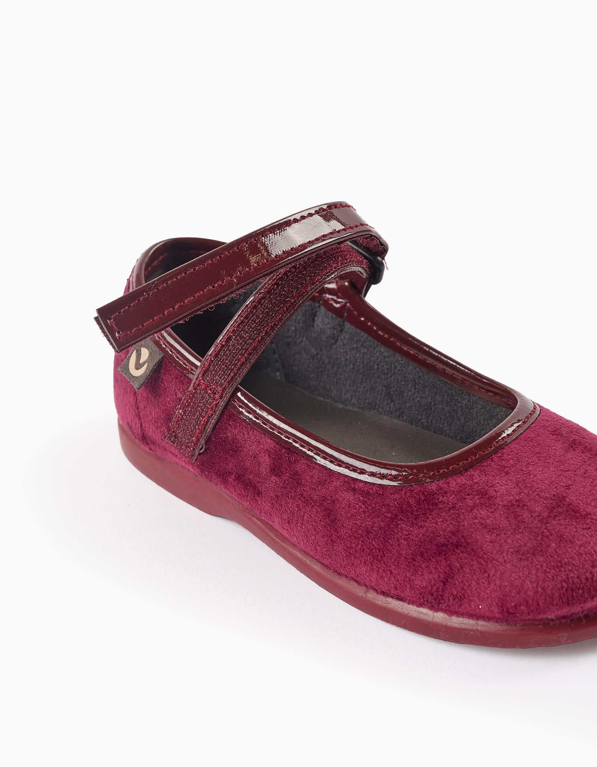 Velvet Ballerina Flats for Babies and Girls 'Victoria Alba', Burgundy