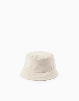 Chapéu Imitação de Linho com Lacinho para Bebé Menina, Bege