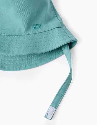 Chapeau en Sergé pour Bébé et Garçon, Vert Eau