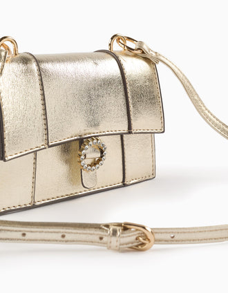 Sac Bandoulière avec Strass pour Fille, Doré