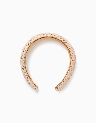 Headband with Sequins for Babies and Girls, Beige/Pink Gold