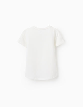 Camiseta de Algodón para Niña 'Siete Faldas', Blanco